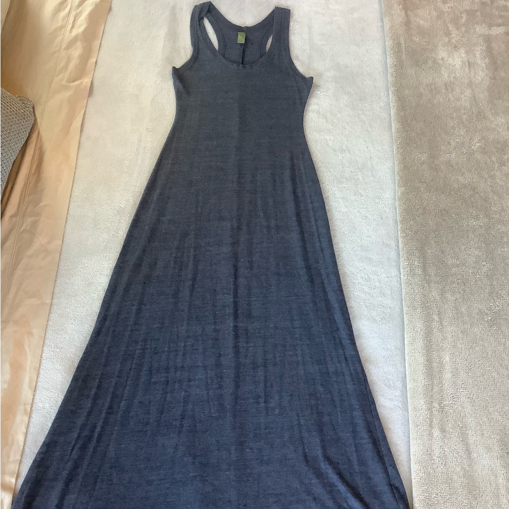 Alternative Earth Jersey Knit Racerback Navy Sleeveless Maxi Dress